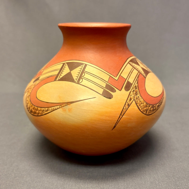 James Nampeyo, Hopi Tall Painted Pot with Parrot Tail Design  (JM58)