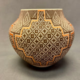 Frederica Antonio Vintage Acoma Pueblo Pot with Fine Line Mountain Design   (JM68)