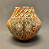 Frederica Antonio Vintage Acoma Pueblo Pot with Fine Line Lightning Design   (JM69)