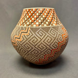 Frederica Antonio Vintage Acoma Pueblo Pot with Fine Line Lightning Design   (JM69)
