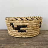 Native American Tohono O'odham (Papago) Coiled Basket with Bird Design by Mildred Lewis