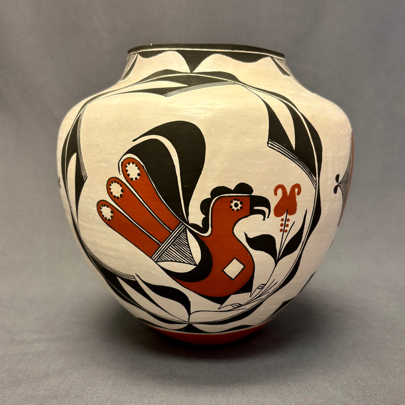 Franklin Peters Vintage Acoma Pueblo Olla with Parrot Design   (JM75)