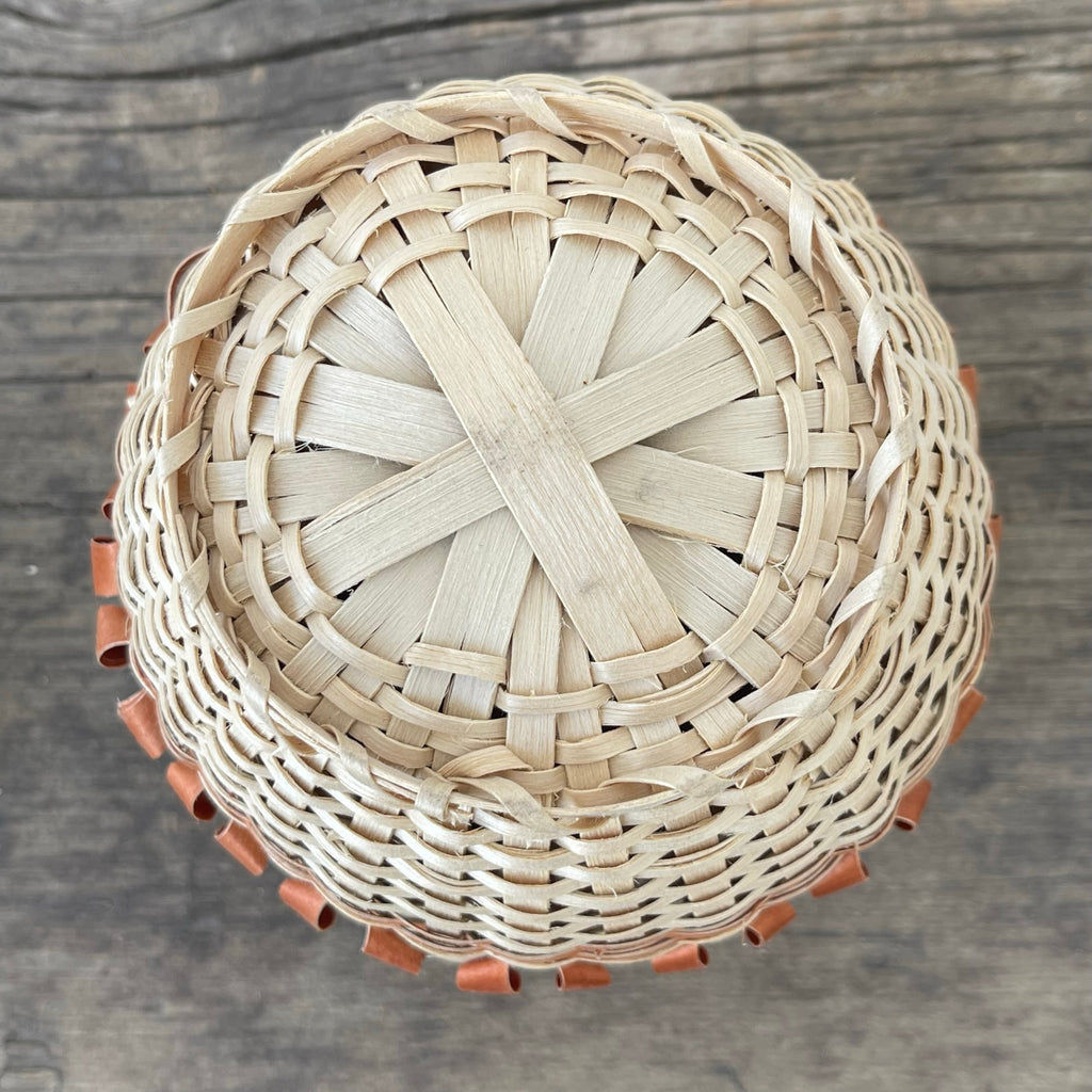 Northeast Native American Basket with Lid made by Ken Birm, Ojibwa from Michigan