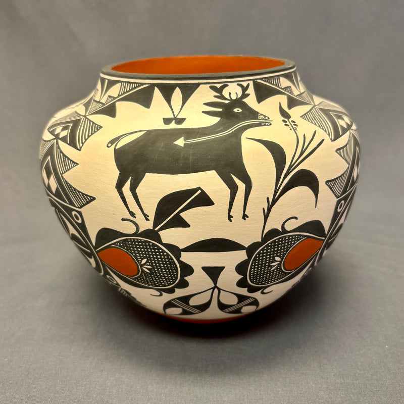 Rachel Aragon Acoma Pueblo Painted Olla with Fertility Design   (JM80)