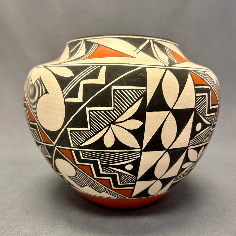 Rachel Aragon Acoma Pueblo Painted Olla with Geometric Design   (JM82)