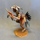 Wolf Dance hand carved wooden tribal sculpture by Raymond Chee, Navajo/Hopi (RS199)