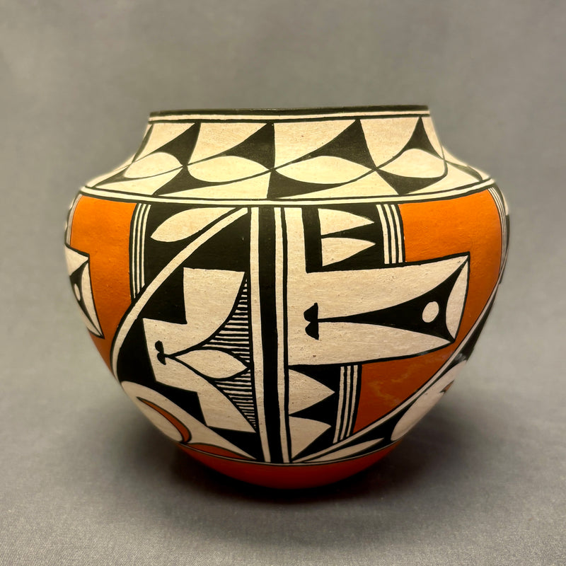 Rachel Aragon Acoma Pueblo Painted Olla with Geometric Design   (JM86)