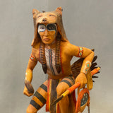 War Dance hand carved wooden tribal sculpture by Raymond Chee, Navajo/Hopi (RS217)