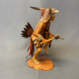 War Dance hand carved wooden tribal sculpture by Raymond Chee, Navajo/Hopi (RS217)
