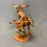 War Dance hand carved wooden tribal sculpture by Raymond Chee, Navajo/Hopi (RS217)
