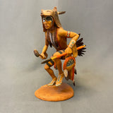 War Dance hand carved wooden tribal sculpture by Raymond Chee, Navajo/Hopi (RS217)