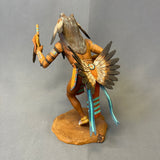 Wolf Dance hand carved wooden tribal sculpture by Raymond Chee, Navajo/Hopi (RS199)