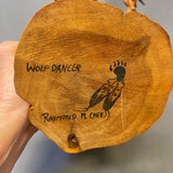 Wolf Dance hand carved wooden tribal sculpture by Raymond Chee, Navajo/Hopi (RS199)