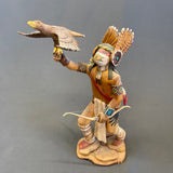 Henry Naha, Hopi Apache Kachina with Hawk - Apache Katsina, authentic Hopi kachina (JM113)