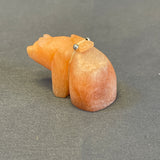 Zuni Orange Alabaster Bear Fetish with Arrow Gift Bundle  (JM135)