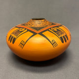 Gloria Mahle, Hopi Wide Painted Pot with Parrot Tail Design  (JM125)