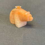 Zuni Orange Alabaster Bear Fetish with Arrow Gift Bundle  (JM135)