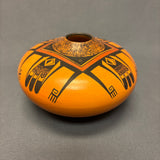 Gloria Mahle, Hopi Wide Painted Pot with Parrot Tail Design  (JM125)