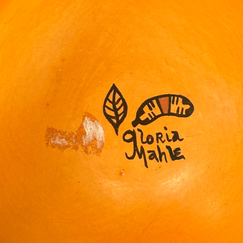 Gloria Mahle, Hopi Wide Painted Pot with Parrot Tail Design  (JM125)