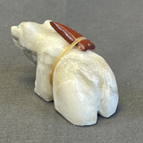 Zuni White Alabaster Bear Fetish with Arrow Gift Bundle  (JM131)