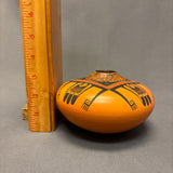 Gloria Mahle, Hopi Wide Painted Pot with Parrot Tail Design  (JM125)