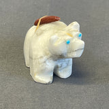 Zuni White Alabaster Bear Fetish with Arrow Gift Bundle  (JM131)