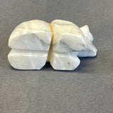 Zuni White Alabaster Bear Fetish with Arrow Gift Bundle  (JM131)