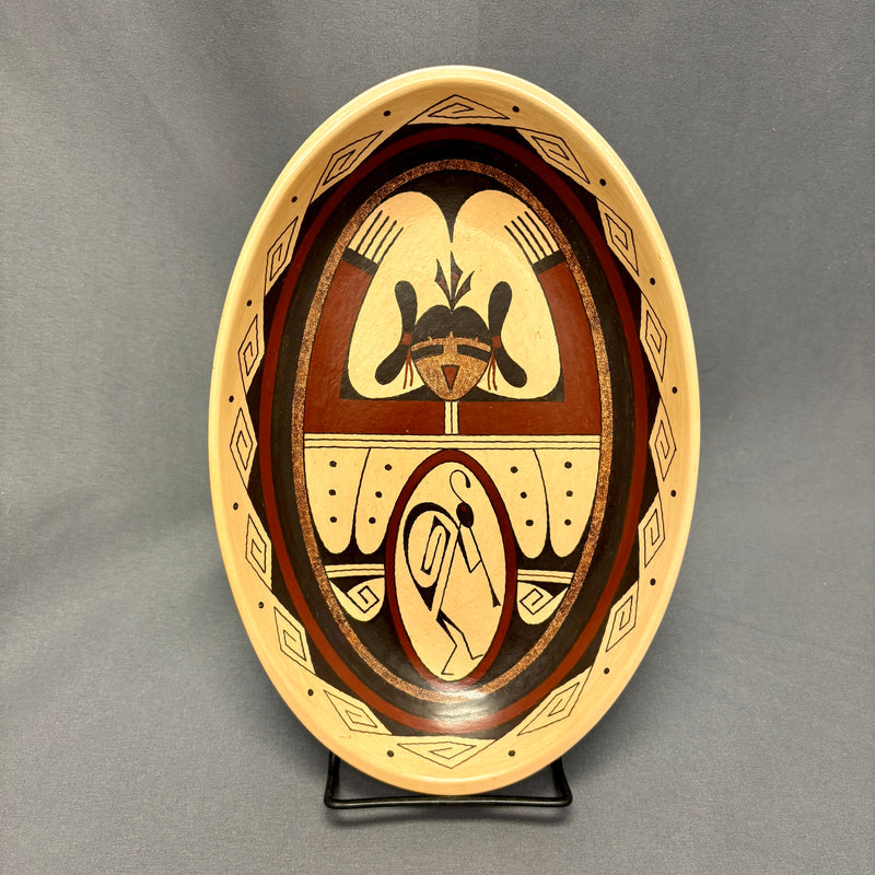 Stetson Setalla, Hopi Painted Oval Pottery Dish  (JM123)