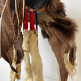 Antique Native American Badger Fur Headdress with Ermine, Buffalo Horns, Beadwork and Quill Medallion