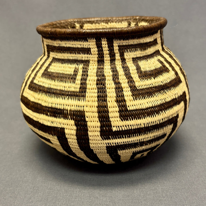 Vintage Wounaan and Embera Basket with Geometric Design, Panama   (JFB6)