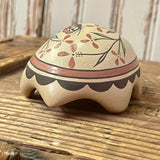 Erlinda Pino, Zia Pueblo turtle pot with flower and butterfly design GM434