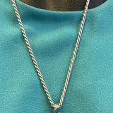 Ramon Dalangyawma Silver Hopi Overlay Feather Pendant on Silver Rope Chain   (JM177)