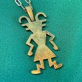 Authentic Hopi Silver Kachina Pendant on Chain  (JM176)