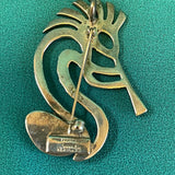 Allison Lee Navajo Sterling Silver Kokopelli Pin/Pendant with Turquoise (JM185)