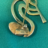 Allison Lee Navajo Sterling Silver Kokopelli Pin/Pendant with Turquoise (JM185)
