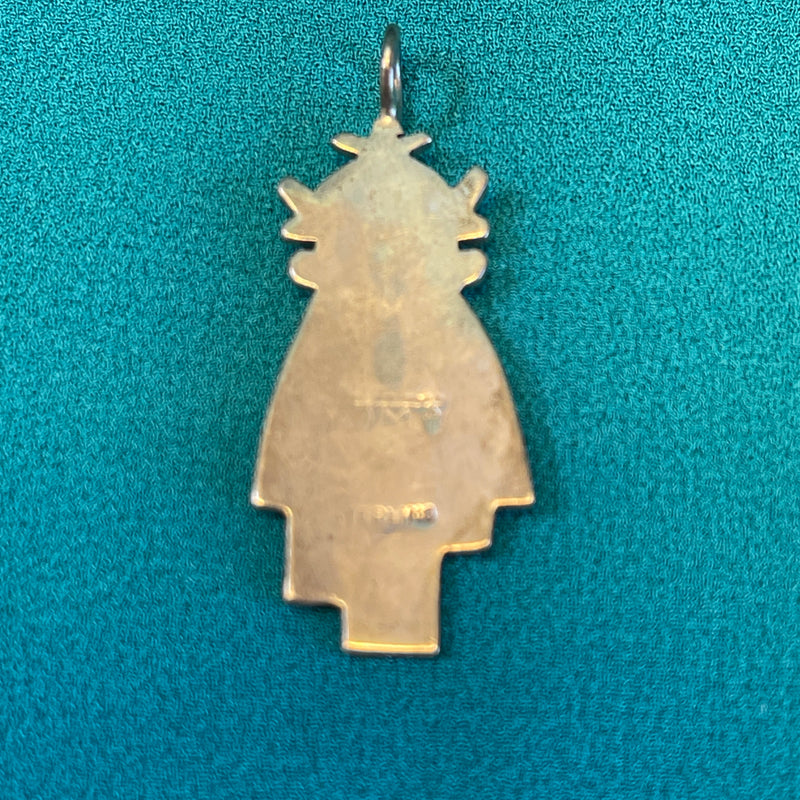 Marcus Lomayestewa Sterling Silver Hopi Snow Maiden Kachina Pendant, Authentic Native American  (JM171)