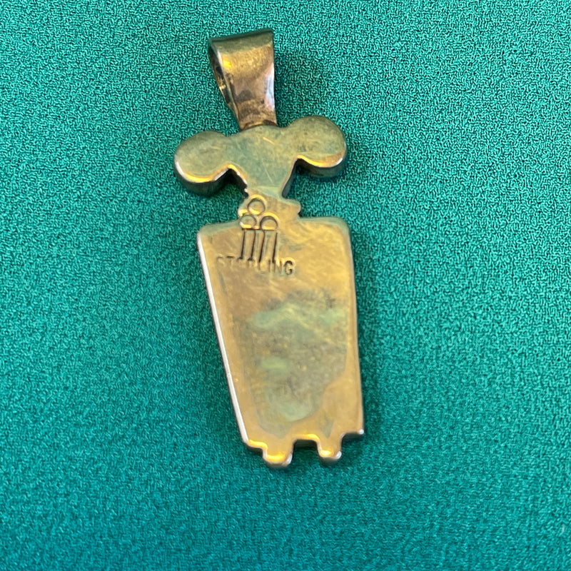 Authentic Hopi Sterling Silver Overlay Maiden Pendant   (JM170)