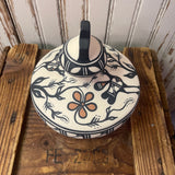 Thomas Tenorio, Santo Domingo Pueblo pot with lid - bird and flower design