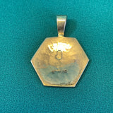 Watson Honanie Hopi Silver Overlay Pendant with Turtle Design, authentic Native American  (JM183)