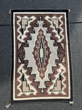 Extra LG Navajo rug Two Grey Hills style, vintage Native American weave (GM353)