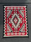 LG Navajo rug weaving in Ganado style, vintage Native American handwoven (GM354)