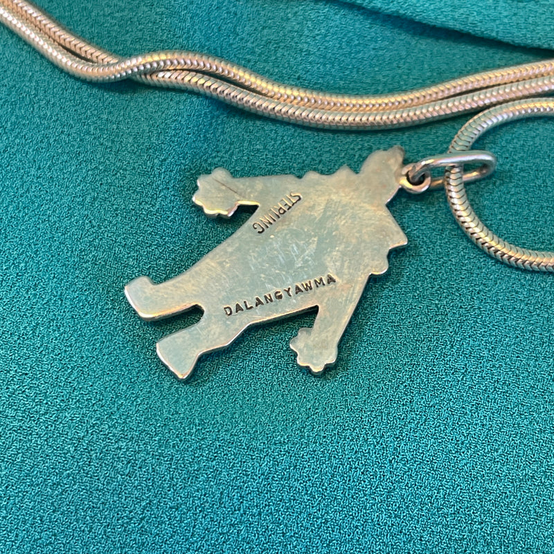Ramon Dalangyawma Hopi Silver Overlay Kachina Pendant  (JM180)