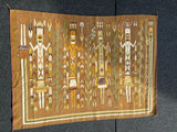 Extra LG Navajo Yei rug weaving, authentic handwoven Native American (GM355)
