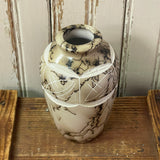 Navajo signed vase fired with horsehair - Native American etched pot.