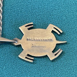 Ramon Dalangyawma Sterling Silver Hopi Overlay Turtle Pendant on Silver Rope Chain  (JM172)