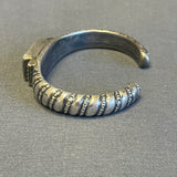 Steven Tiffany, Paiute/Cree - Ingot silver bracelet with natural green turquoise (4/69)
