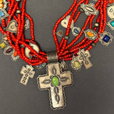 Don Lucas 8-Strand Treasure Necklace with Cross Pendant  (KD446)