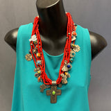 Don Lucas 8-Strand Treasure Necklace with Cross Pendant  (KD446)