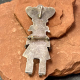 Navajo Vintage Silver Kachina Design Pin/Pendant with Turquoise  (KD445)
