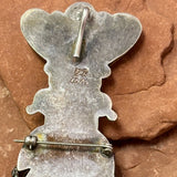 Navajo Vintage Silver Kachina Design Pin/Pendant with Turquoise  (KD445)